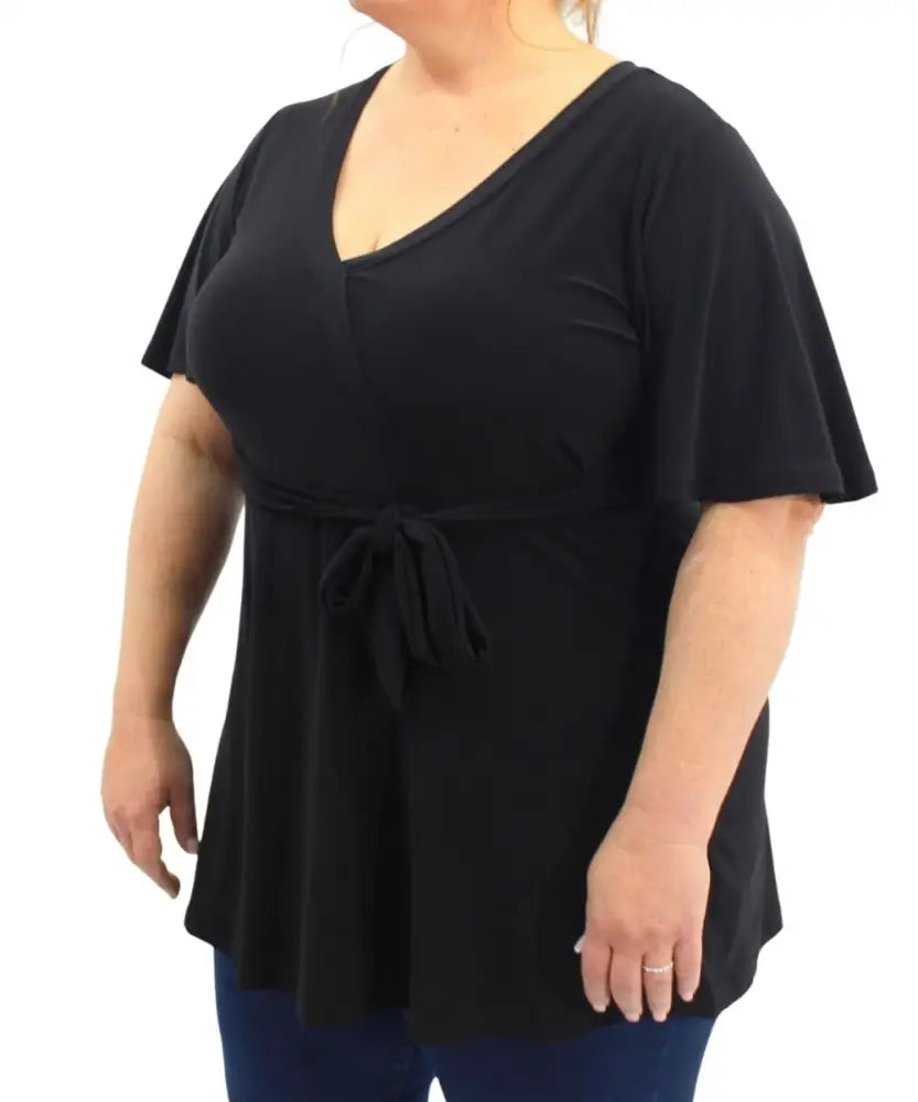 Ladies Plain XOver Wrap Top | Eagle Clothing | Plus Size | Big & Tall