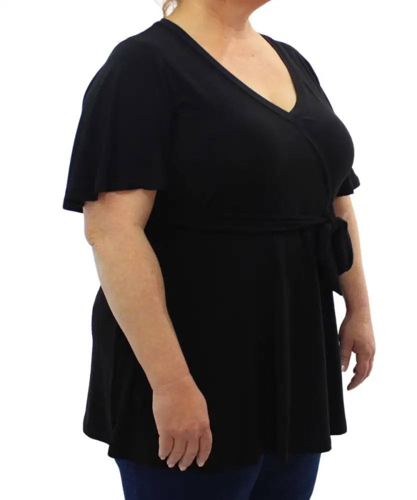 Ladies Plain XOver Wrap Top | Eagle Clothing | Plus Size | Big & Tall