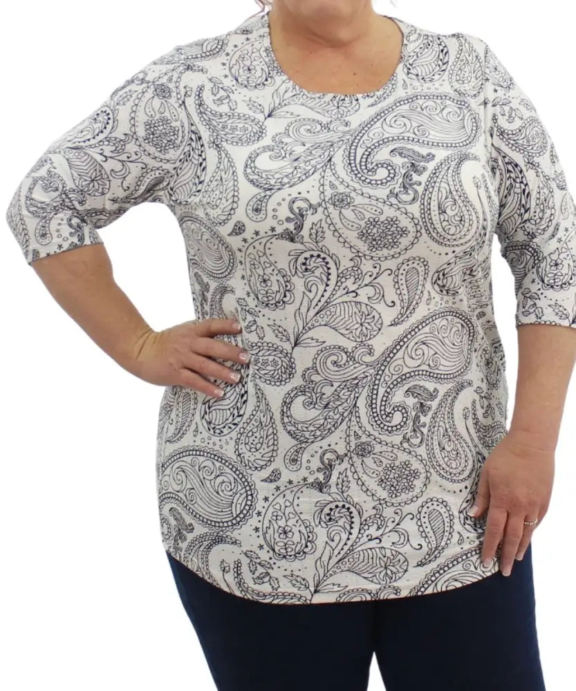 Ladies Printed Anglaise Tunic | Eagle Clothing | Plus Size | Big & Tall