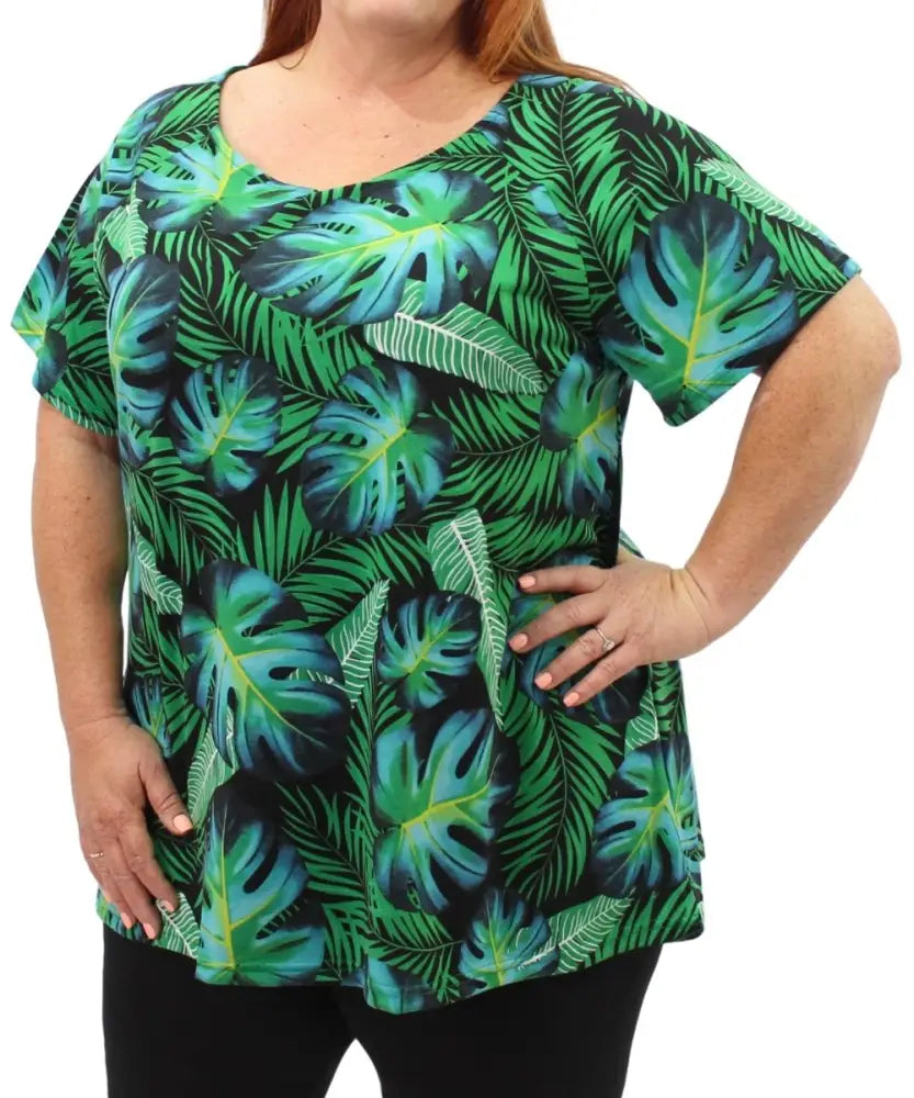 Ladies Printed Batwing Top