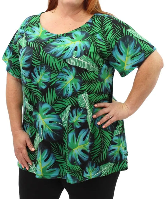 Ladies Printed Batwing Top