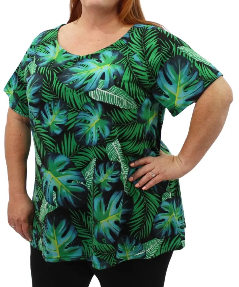 Ladies Printed Batwing Top