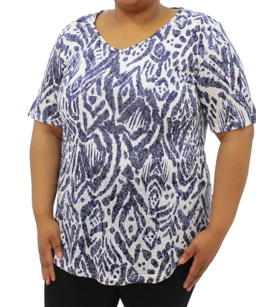 Ladies Printed Burnout Tee | Eagle Clothing | Plus Size | Big & Tall