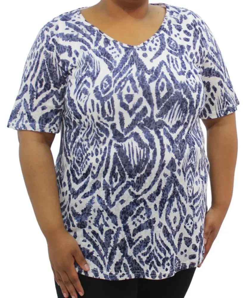 Ladies Printed Burnout Tee | Eagle Clothing | Plus Size | Big & Tall
