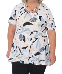 Ladies Printed Criss Cross Neckline Tunic | R179.90 Eagle Clothing Plus Size Big & Tall