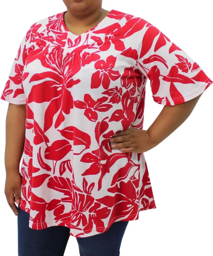 Ladies Printed Fancy Tunic | Eagle Clothing | Plus Size | Big & Tall