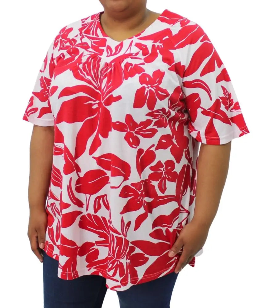 Ladies Printed Fancy Tunic | Eagle Clothing | Plus Size | Big & Tall