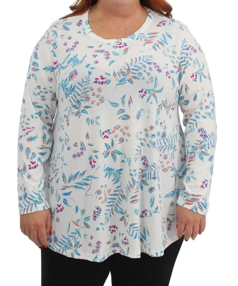 Ladies Printed Floral Tunic | Eagle Clothing | Plus Size | Big & Tall