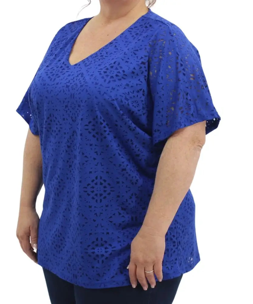 Ladies Printed Flutter Sleeve Top | R379.90 | Eagle Clothing | Plus Size | Big & Tall