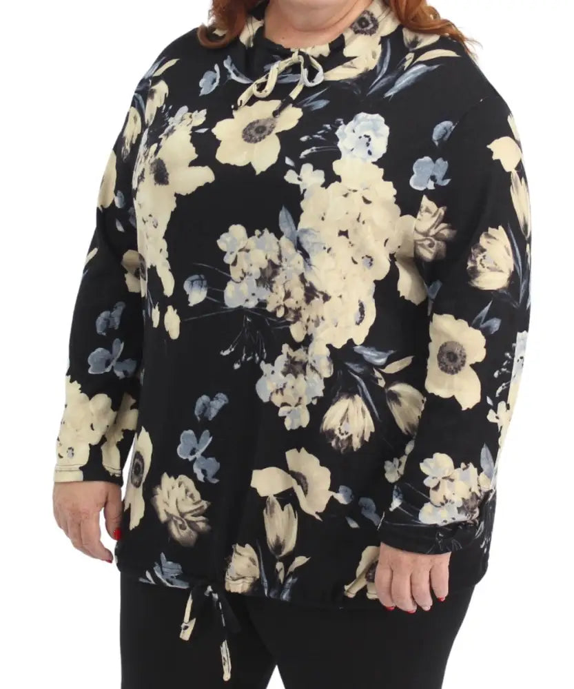 Ladies Printed Funnel Neck Top | Eagle Clothing | Plus Size | Big & Tall
