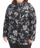 Ladies Printed Funnel Neck Top | Eagle Clothing | Plus Size | Big & Tall