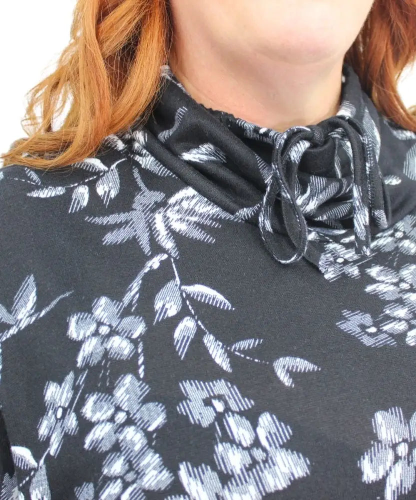 Ladies Printed Funnel Neck Top | Eagle Clothing | Plus Size | Big & Tall