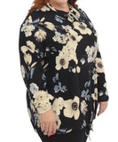 Ladies Printed Funnel Neck Top | Eagle Clothing | Plus Size | Big & Tall