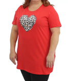Ladies Printed Heart Design Tee | Eagle Clothing | Plus Size | Big & Tall