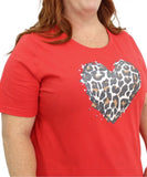 Ladies Printed Heart Design Tee | Eagle Clothing | Plus Size | Big & Tall