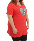 Ladies Printed Heart Design Tee | Eagle Clothing | Plus Size | Big & Tall