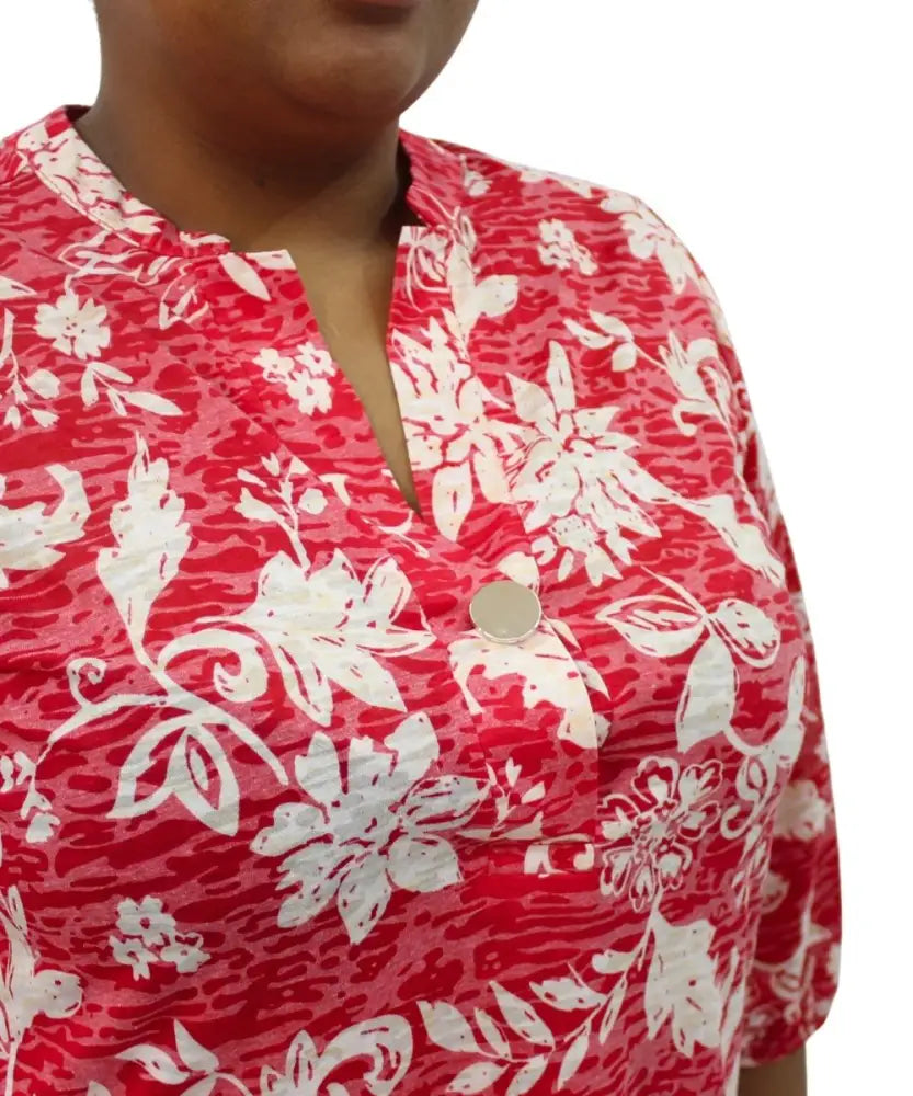 Ladies Printed Henley Top | Eagle Clothing | Plus Size | Big & Tall