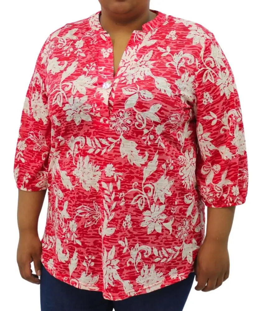 Ladies Printed Henley Top | R359.90 | Eagle Clothing | Plus Size | Big & Tall