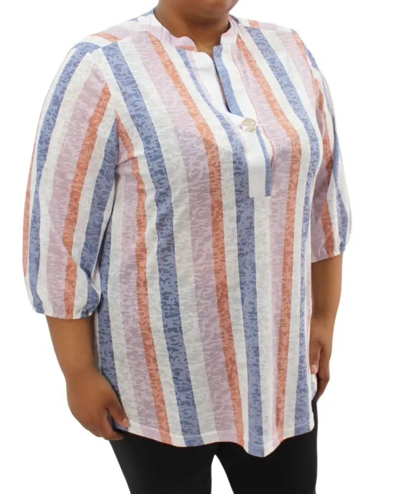 Ladies Printed Henly Tab Top | R359.90 | Eagle Clothing | Plus Size | Big & Tall