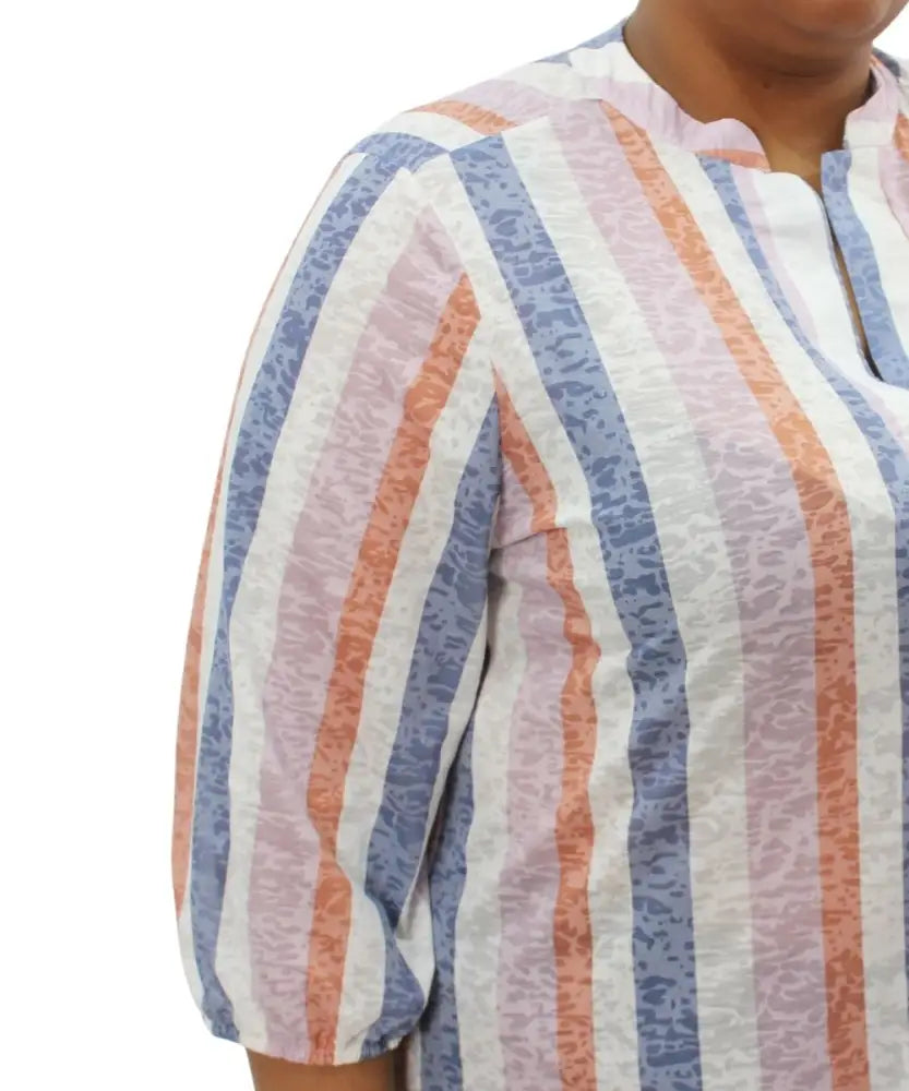 Ladies Printed Henly Tab Top | Eagle Clothing | Plus Size | Big & Tall