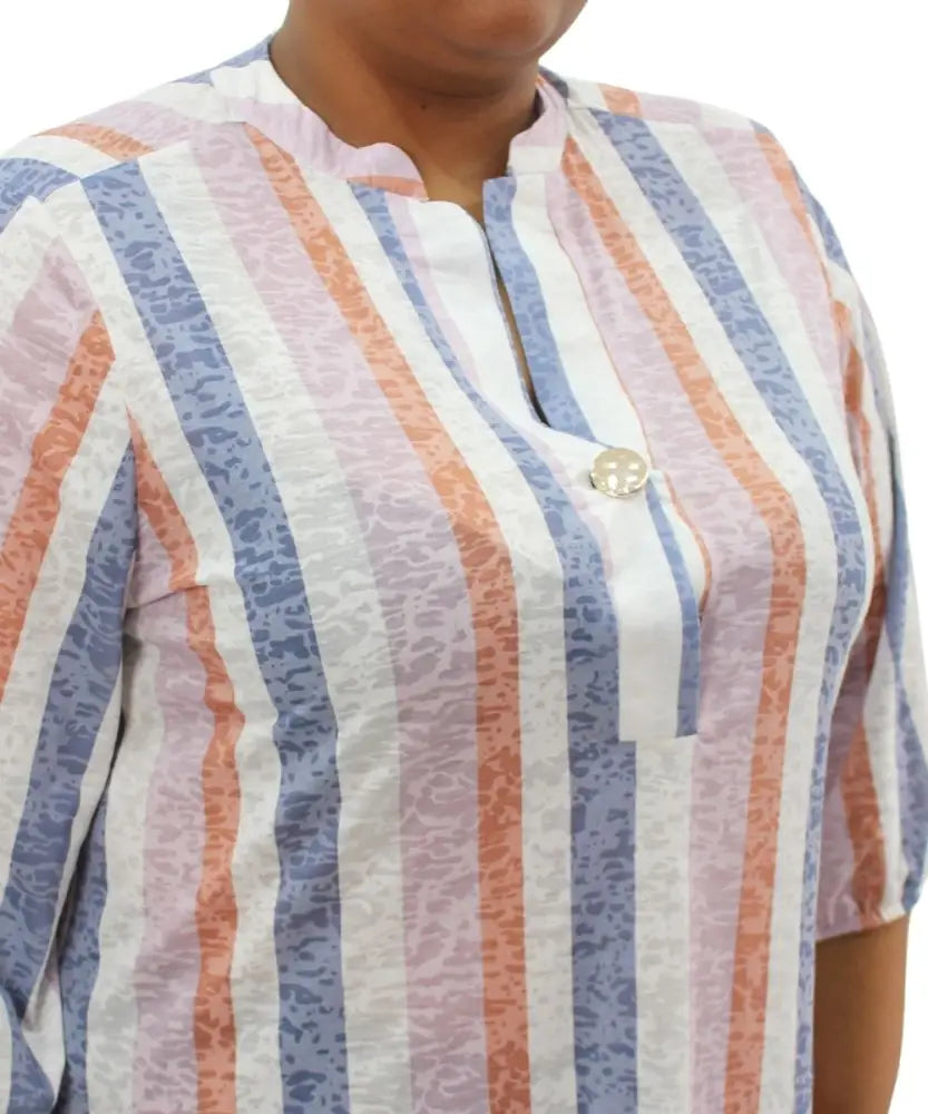 Ladies Printed Henly Tab Top | Eagle Clothing | Plus Size | Big & Tall