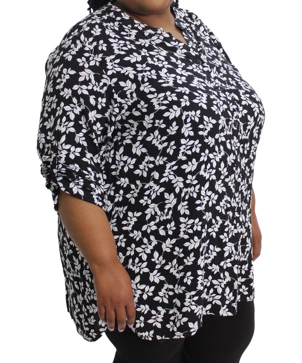 Ladies Printed Mandarin Blouse | R389.90 Eagle Clothing Plus Size Big & Tall
