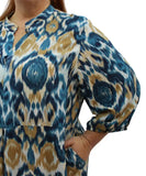 Ladies Printed Mandarin Dress