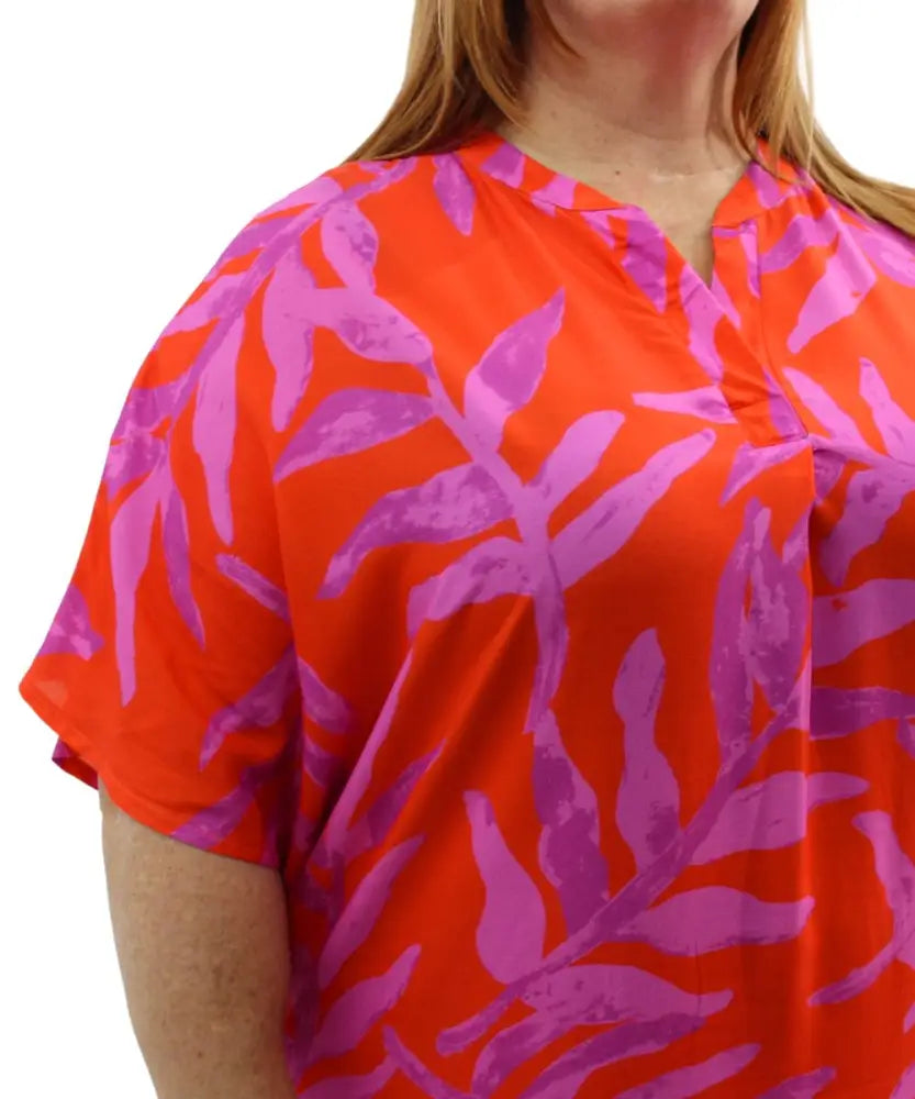 Ladies Printed Mandarin Long Dress | Eagle Clothing | Plus Size | Big & Tall