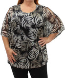 Ladies Printed Mesh Batwing Top