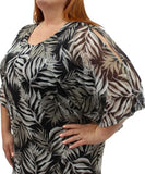 Ladies Printed Mesh Batwing Top