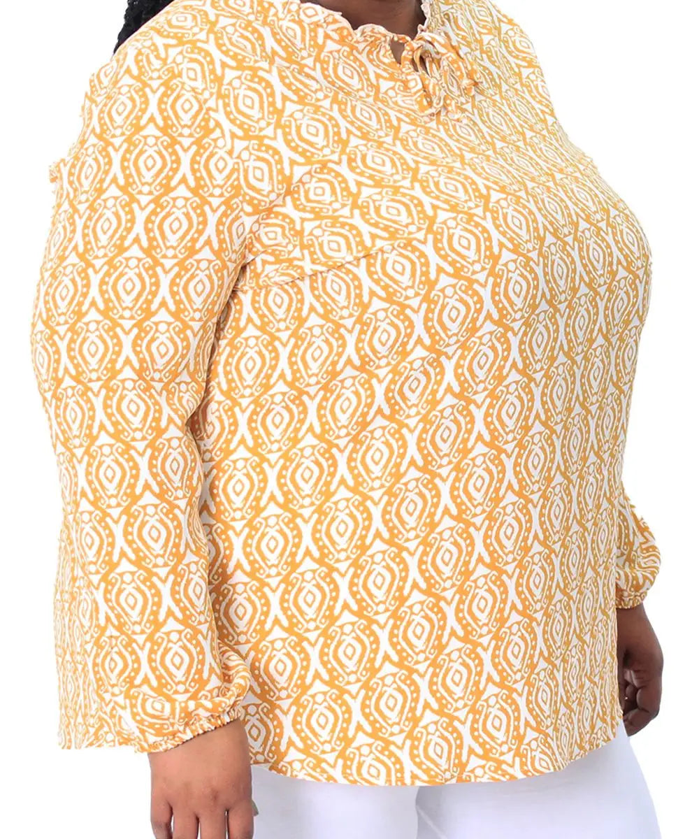 Ladies Printed Pattern Peasant Top | R149.90 Eagle Clothing Plus Size Big & Tall