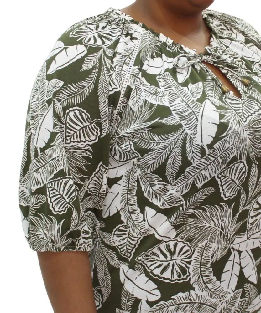 Ladies Printed Peasant Ladder Top | Eagle Clothing | Plus Size | Big & Tall