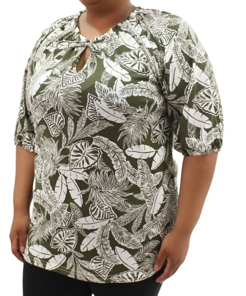 Ladies Printed Peasant Ladder Top | Eagle Clothing | Plus Size | Big & Tall