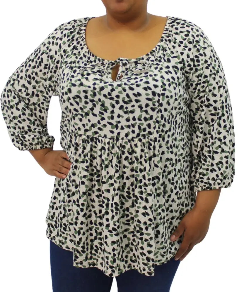 Ladies Printed Peasant Top | Eagle Clothing | Plus Size | Big & Tall