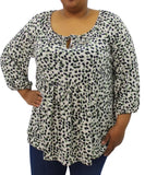 Ladies Printed Peasant Top | Eagle Clothing | Plus Size | Big & Tall