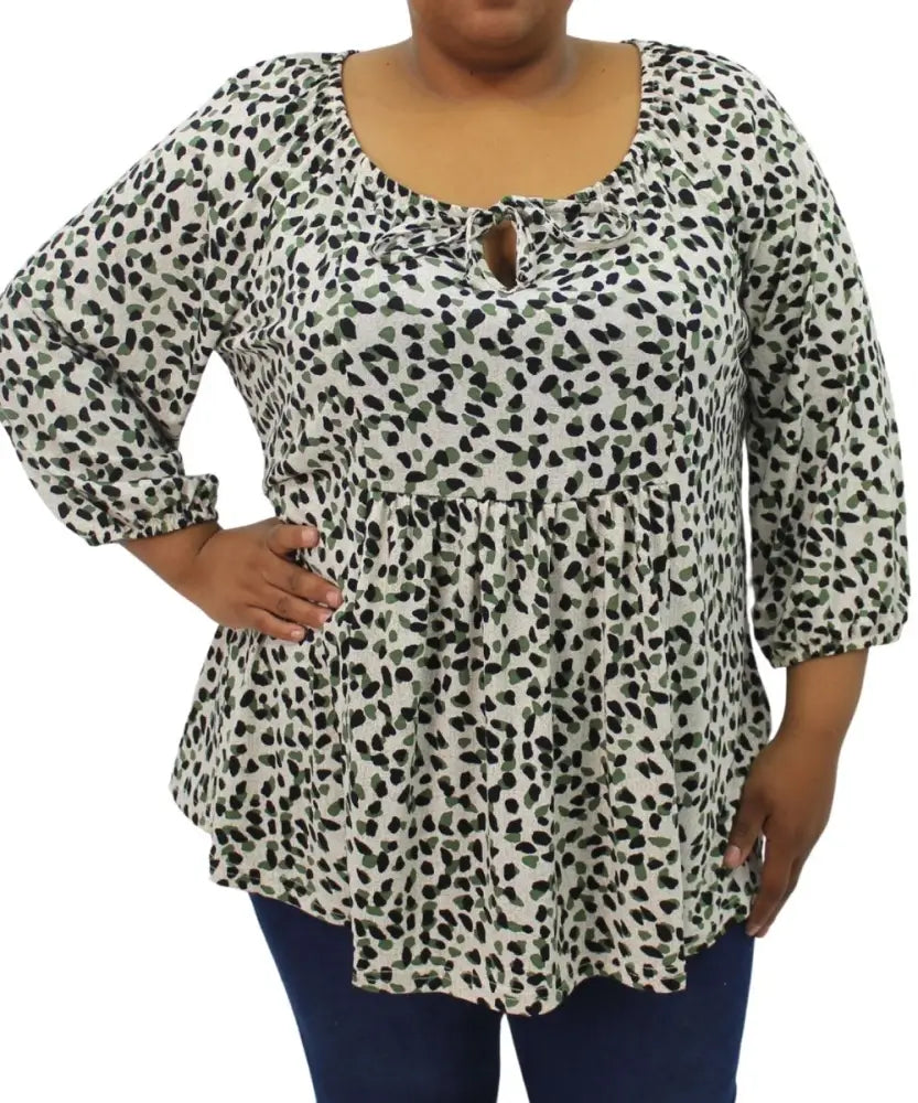 Ladies Printed Peasant Top | Eagle Clothing | Plus Size | Big & Tall