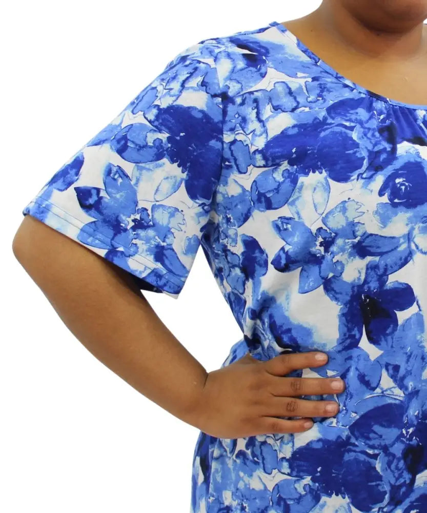 Ladies Printed Pleat Flare Tunic | Eagle Clothing | Plus Size | Big & Tall