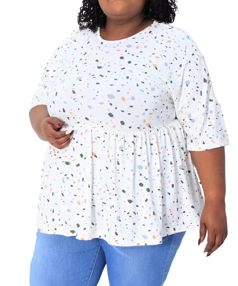 Ladies Printed Speckled Babydoll Tunic | R299.90 Eagle Clothing Plus Size Big & Tall