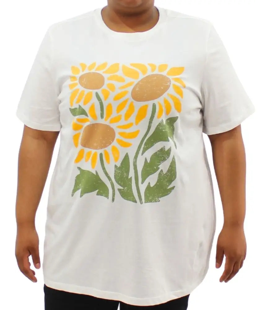 Ladies Printed Sunflower Tee | R249.90 | Eagle Clothing | Plus Size | Big & Tall