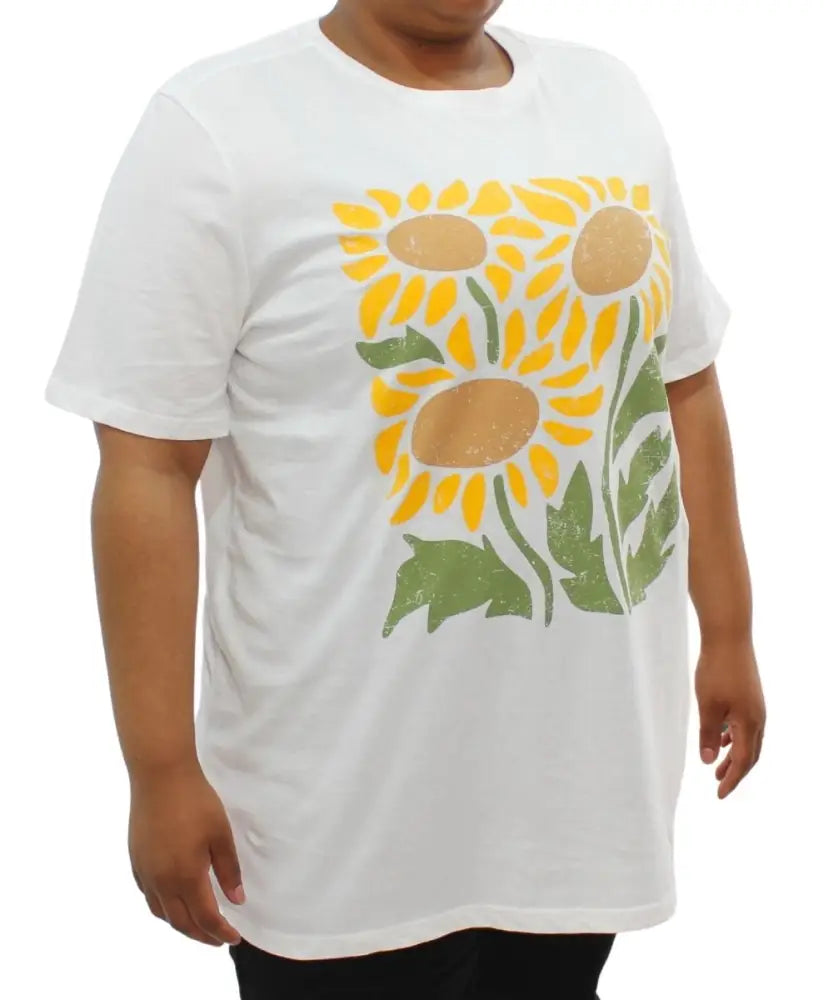 Ladies Printed Sunflower Tee | Eagle Clothing | Plus Size | Big & Tall