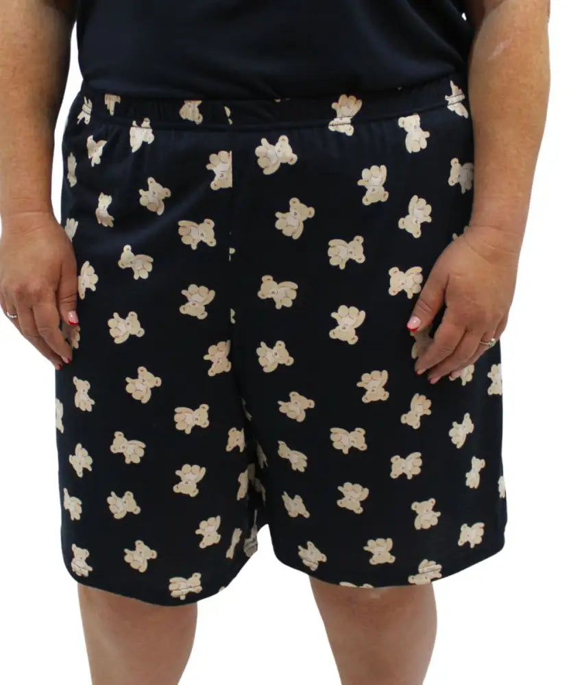 Ladies Printed Teddy PJ Shorts