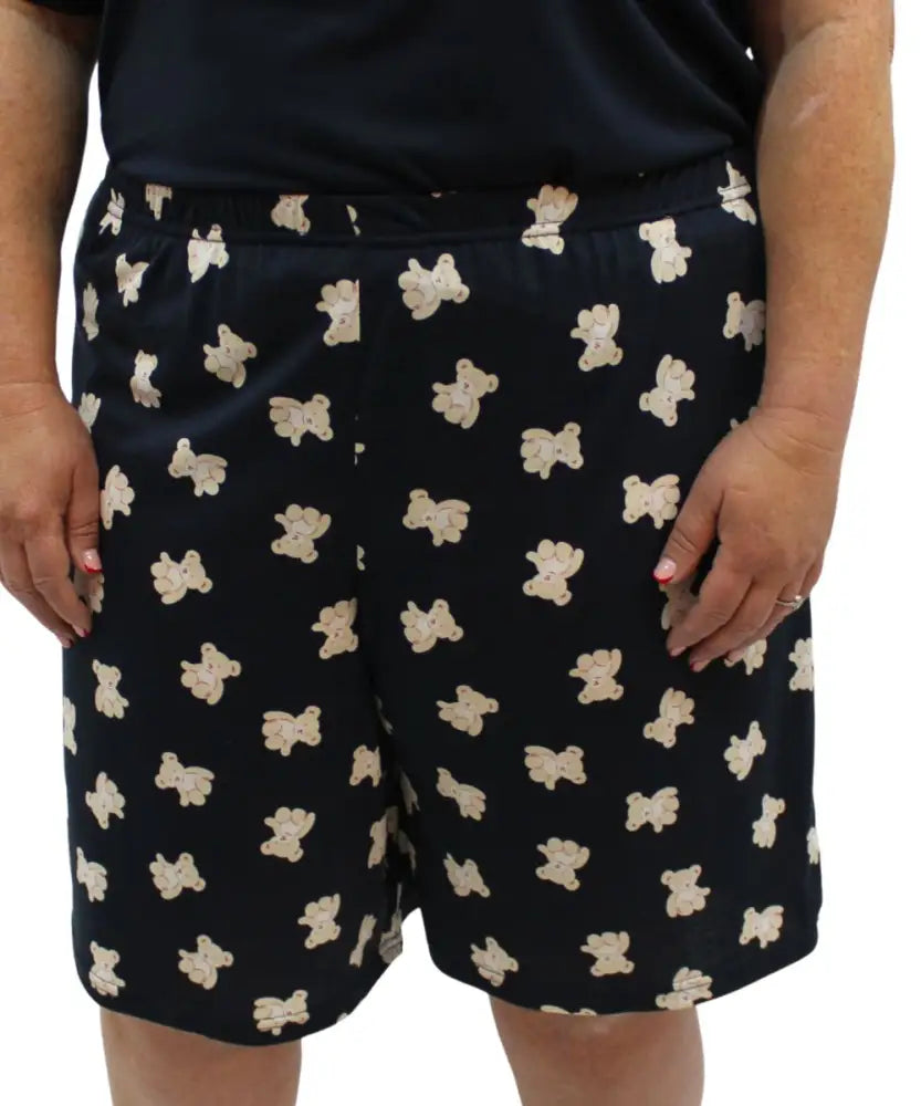 Ladies Printed Teddy PJ Shorts