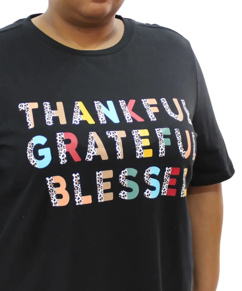 Ladies Printed Thankful Tee | Eagle Clothing | Plus Size | Big & Tall