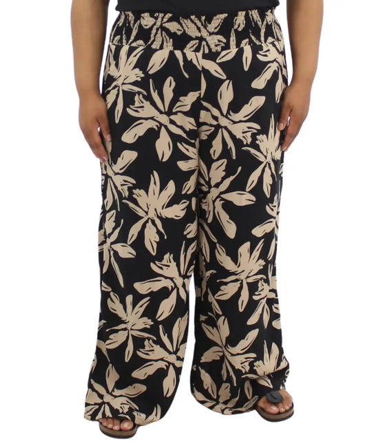 Ladies Printed Wide Leg Rayon Pants