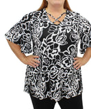 Ladies Printed XOver Neck Top