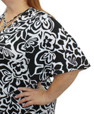 Ladies Printed XOver Neck Top