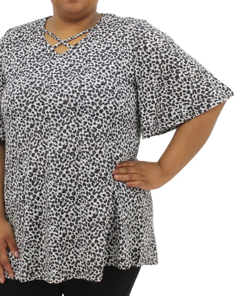 Ladies Printed XOver Top | Eagle Clothing | Plus Size | Big & Tall