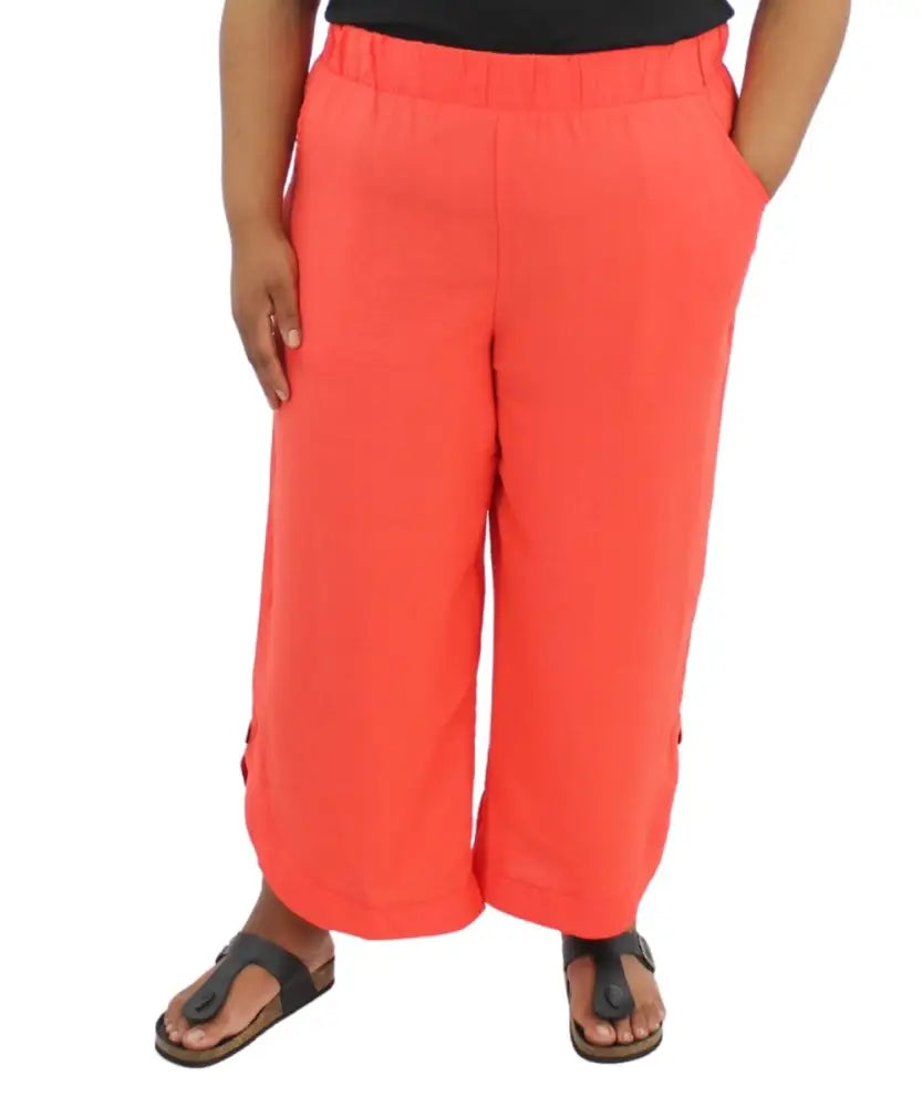 Ladies Rayon Button Detail Capri | Eagle Clothing | Plus Size | Big & Tall