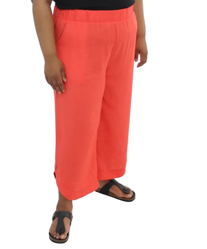 Ladies Rayon Button Detail Capri | Eagle Clothing | Plus Size | Big & Tall