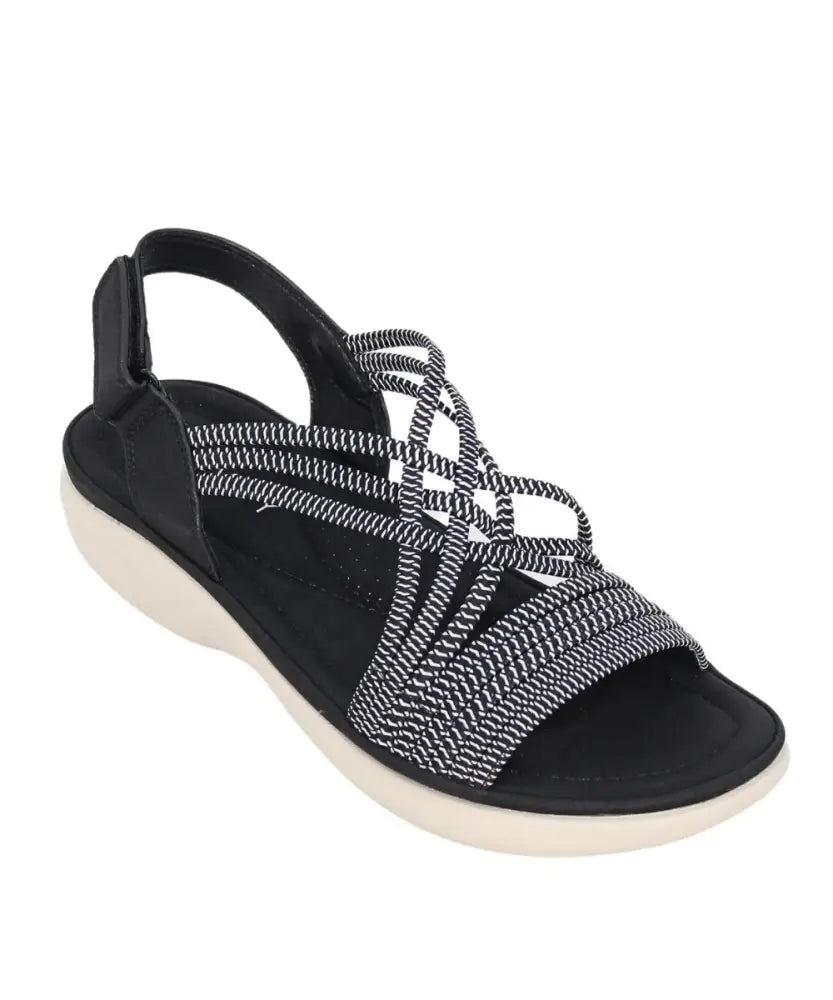 Ladies Savoy TMT Strappy Elasticated Mule | Eagle Clothing | Plus Size | Big & Tall